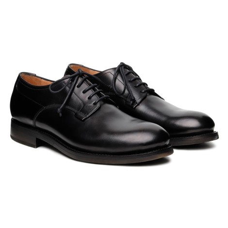 Silvano Sassetti Zurigo Black Leather Derby Shoes - Silvano Sassetti