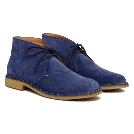 Silvano Sassetti Londra Blue Suede Ankle Boots - Silvano Sassetti