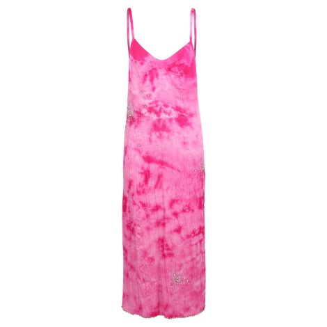 Des Phemmes Rhinestones Tie Dye Pattern Maxi Dress 44