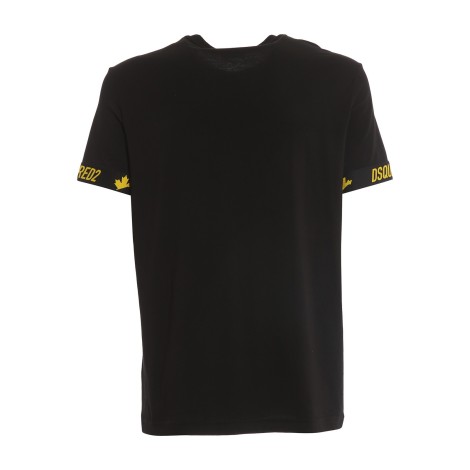 DSQUARED2 T-SHIRT NERA CON BANDE LOGO D9M3U4120967