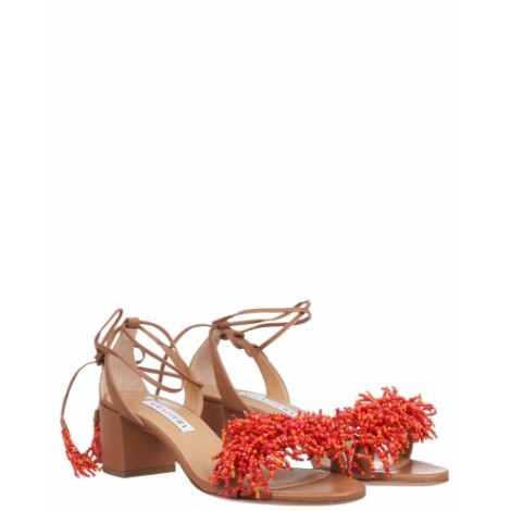 Aquazzura orange Panarea sandals 50