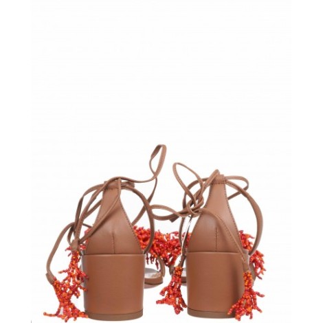 Aquazzura orange Panarea sandals 50