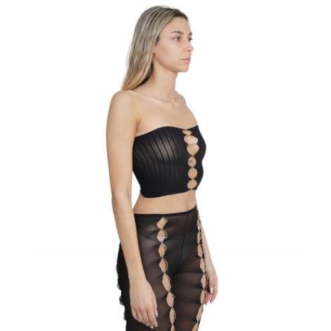 Rui black mesh tube top