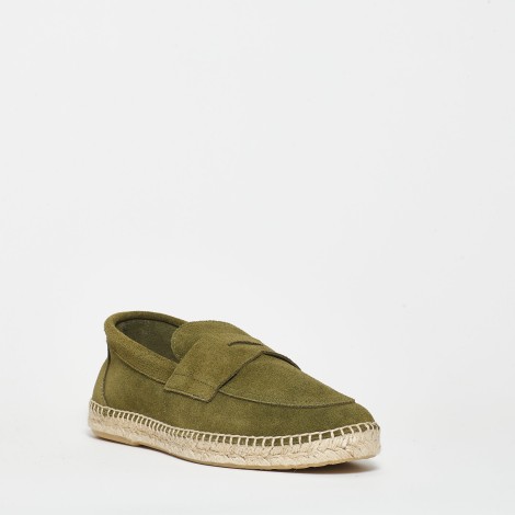 <p>Espadrillas in camoscio verde</p>