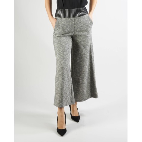 MANILA GRACE Pantalone cropped in misto cotone Manila Grace