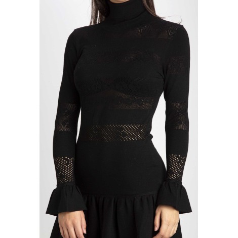 KNITTED DRESS LACE EFFECT