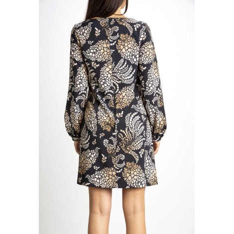 PRINTED STRETCH CRACK DRESS