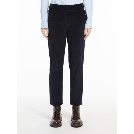 MAX MARA WEEKEND PANTALONI FUNGO IN VELLUTO DI COTONE BLU 51360323600003