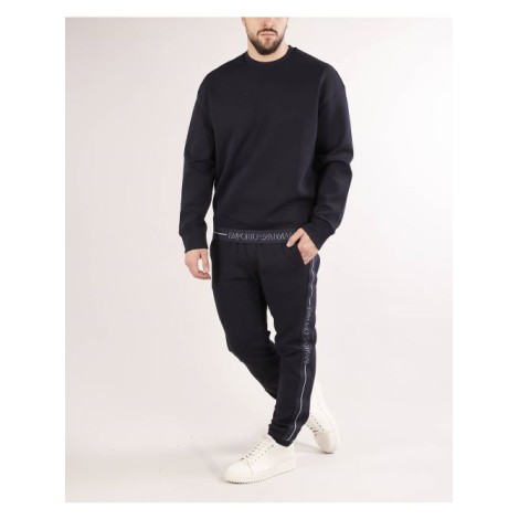 EMPORIO ARMANI Pantaloni jogger in double jersey con tape logo jacquard Emporio Armani