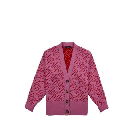 CARDIGAN IN LANA CON LOGO JACQUARD