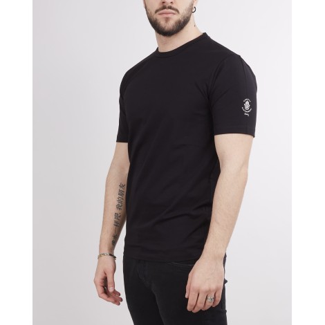 DANIELE ALESSANDRINI T-shirt basic con logo sulla spalla Daniele Alessandrini