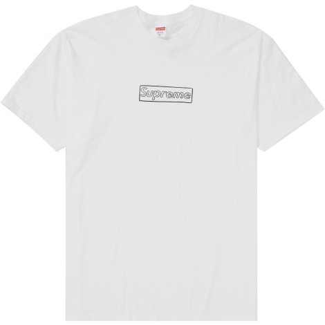 Supreme KAWS Chalk Logo Tee White