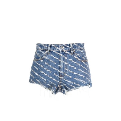 ALEXANDER WANG Shorts denim con logo