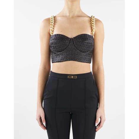 ELISABETTA FRANCHI Top in rafia con coppe Elisabetta Franchi