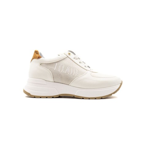 Sneakers Donna BIANCO/GEO BEIGE ALVIERO MARTINI Pelle