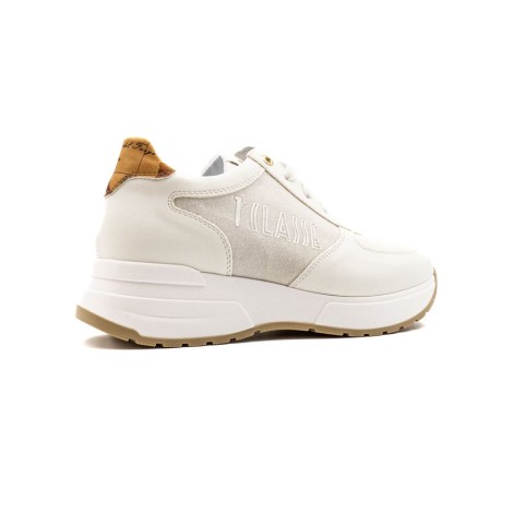 Sneakers Donna BIANCO/GEO BEIGE ALVIERO MARTINI Pelle