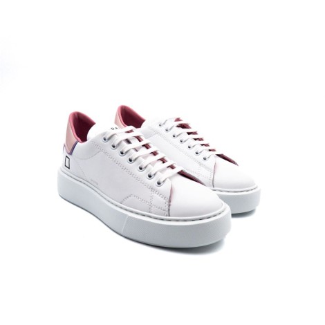 Sneakers Donna WHITE/PINK D.A.T.E.  Pelle