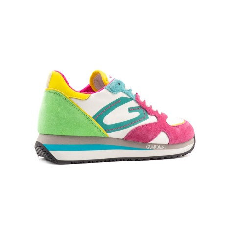 Sneakers Donna PINK/WHITE/GREEN ALBERTO GUARDIANI Tessuto