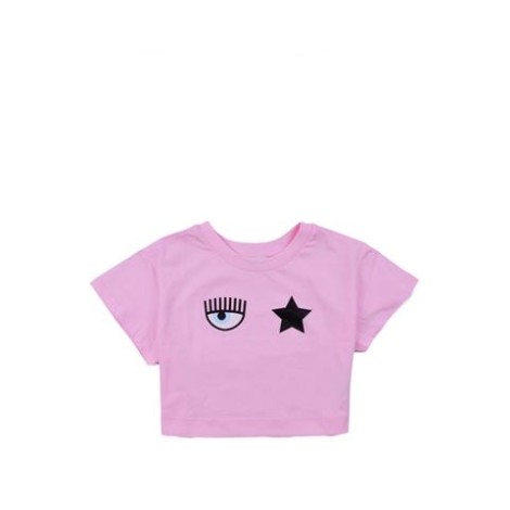 T-SHIRT CROP CON RICAMO EYESTAR