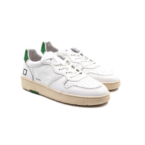 Sneakers Uomo WHITE-GREEN D.A.T.E.  Pelle