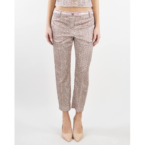 BLUGIRL Pantaloni a sigaretta in raso animalier Blugirl by Bluemarine