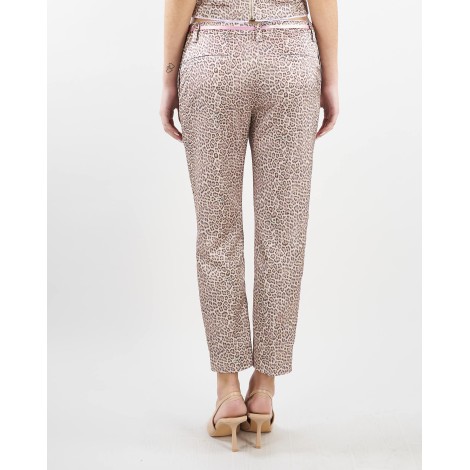 BLUGIRL Pantaloni a sigaretta in raso animalier Blugirl by Bluemarine