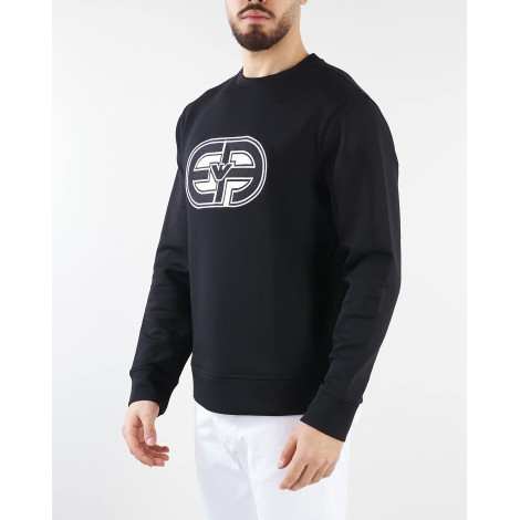 EMPORIO ARMANI Felpa in jersey stretch con logo a rilievo Emporio Armani