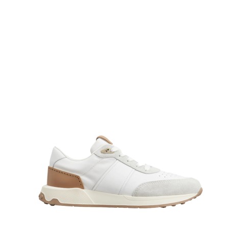 TOD'S SNEAKERS IN PELLE E TESSUTO TECNICO BIANCO, GRIGIO, MARRONE XXM63K0GT80R08140G