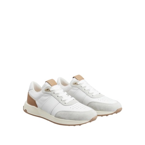 TOD'S SNEAKERS IN PELLE E TESSUTO TECNICO BIANCO, GRIGIO, MARRONE XXM63K0GT80R08140G