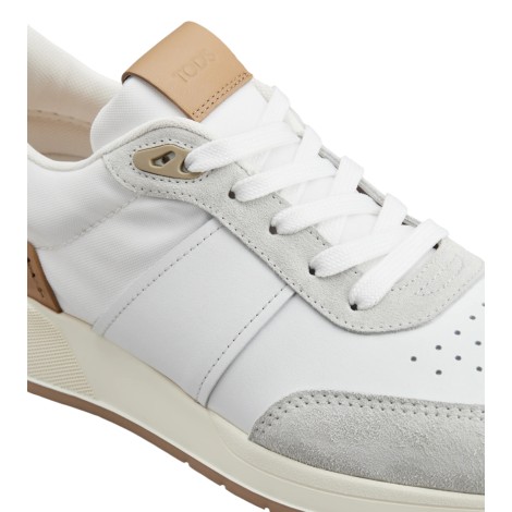 TOD'S SNEAKERS IN PELLE E TESSUTO TECNICO BIANCO, GRIGIO, MARRONE XXM63K0GT80R08140G