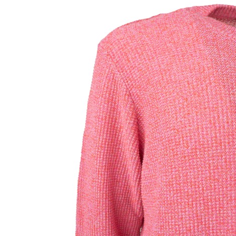 Maglia misto cotone e lino fuxia