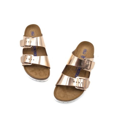 Ciabatta Donna Metallic copper BIRKENSTOCK Pelle