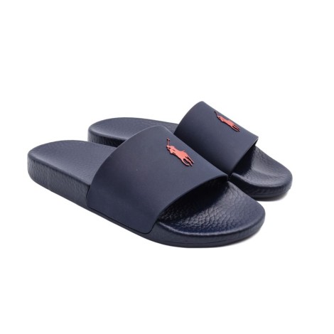 Ciabatta Uomo Navy red RALPH LAUREN Pelle