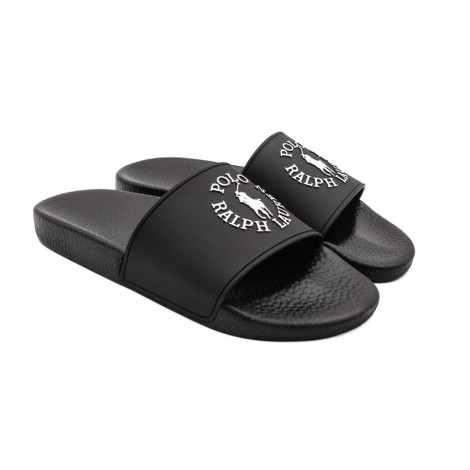 Ciabatta Uomo Black white RALPH LAUREN Pelle