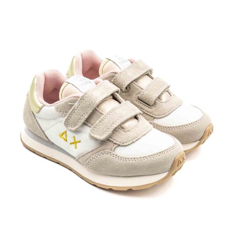 Sneakers Bambino BIANCO/BIANCO PANNA SUN68 Pelle