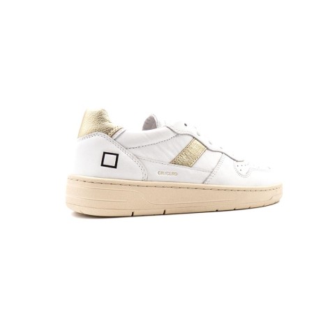 Sneakers Donna WHITE-PLATINIUM D.A.T.E.  Pelle