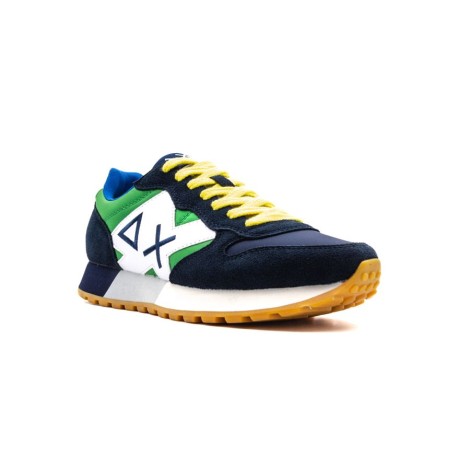 Sneakers Uomo NAVY/VERDE PRATO SUN68 Pelle