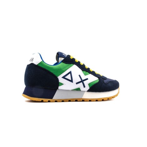 Sneakers Uomo NAVY/VERDE PRATO SUN68 Pelle