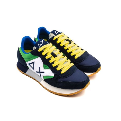 Sneakers Uomo NAVY/VERDE PRATO SUN68 Pelle