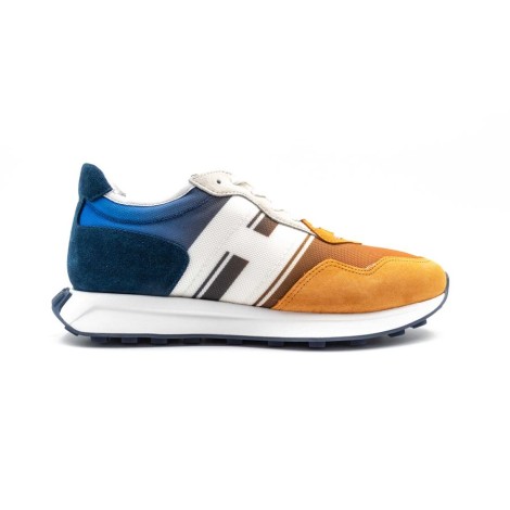 Sneakers Uomo BLUETTE+ARANCIO+BIANCO HOGAN     Pelle