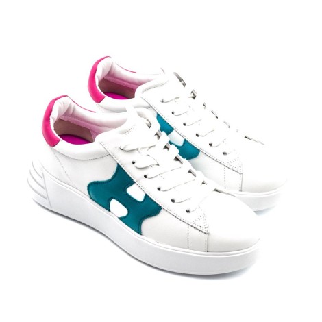 Sneakers Donna BIANCO+TURCHESE HOGAN     Pelle