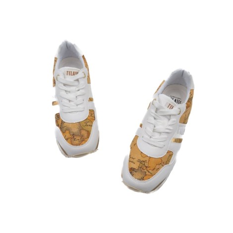 Sneakers Donna BIANCO/GEO BEIGE ALVIERO MARTINI Pelle