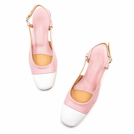 Scarpa Donna Rosa+bianco TRE EMME Pelle