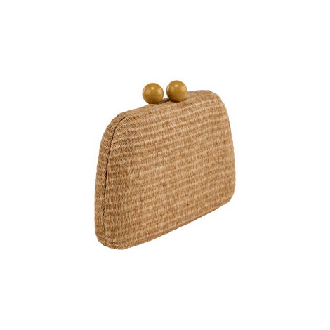 Clutch in raffia con catena rimovibile