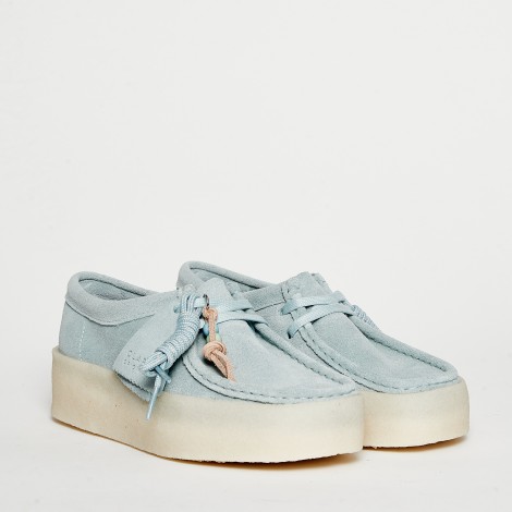 Scarpa bassa Wallabee Cup in pelle scamosciata azzurra