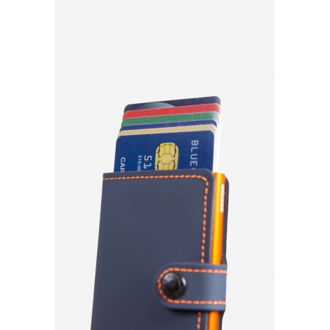 SECRID Porta carte Miniwallet Matte Nightblue & Orange