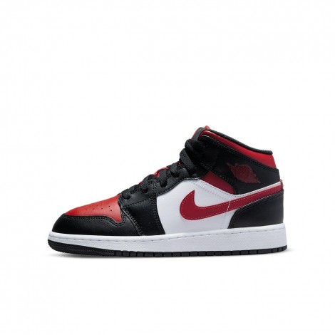 Air Jordan 1 Mid Black Fire Red (GS)