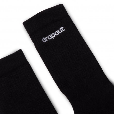 dropout Embroidered Logo Socks Black