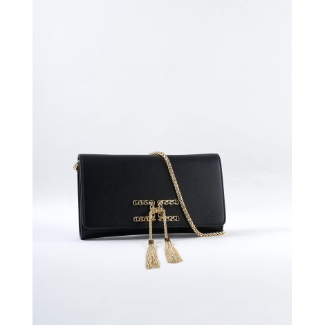 ELISABETTA FRANCHI Borsa pouch grande con placca Elisabetta Franchi