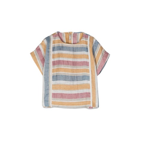 il gufo striped short sleeve blouse